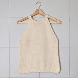 Maeve Anthropologie 100% cotton nubby textured halter tank